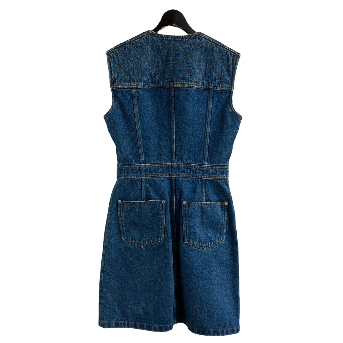 Louis Vuitton デニムノースリーブワンピース 38 LOUIS VUITTON ルイヴィトン モノグラム ノースリーブ