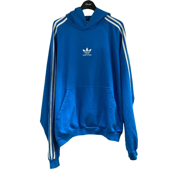 adidas × Balenciaga ブルーパーカー BALENCIAGA×adidas プルオーバーパーカー 729322 スカイブルー サイズ