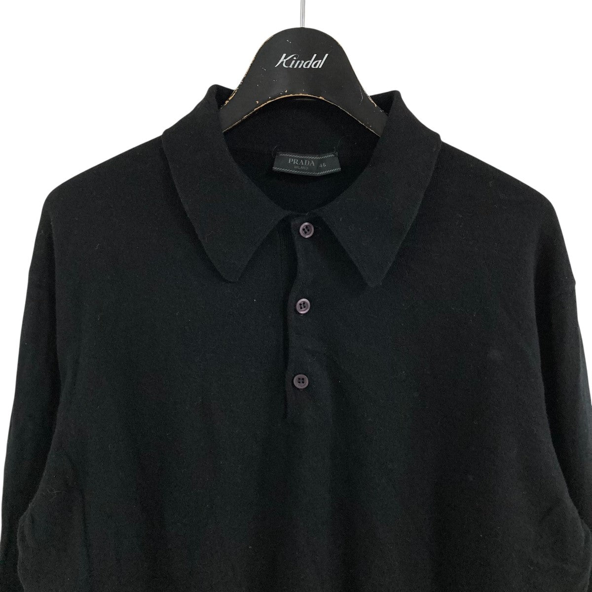 PRADA 38 ニット ポロシャツ 半袖 70%カシミヤ 30%シルク PRADA 38 ニット ポロシャツ 半袖 70%カシミヤ 30%シルク シルク