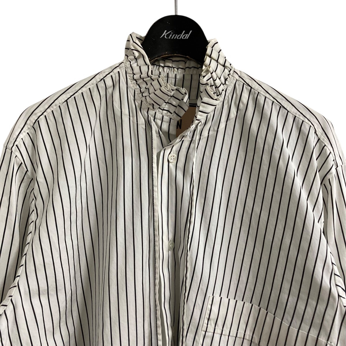 PLAN C プランシー　長袖シャツ　ブラウス　フリル　ストライプ Plan C(プランシー) ストライプフリルブラウス CMCAB56K00TC051