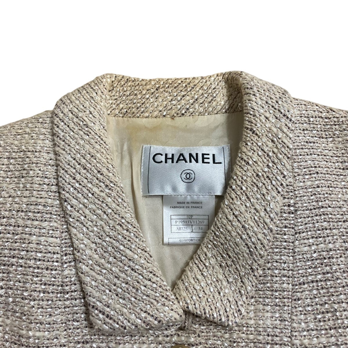 CHANEL(シャネル) ツイードジャケッ P19593V11269 アイボリー