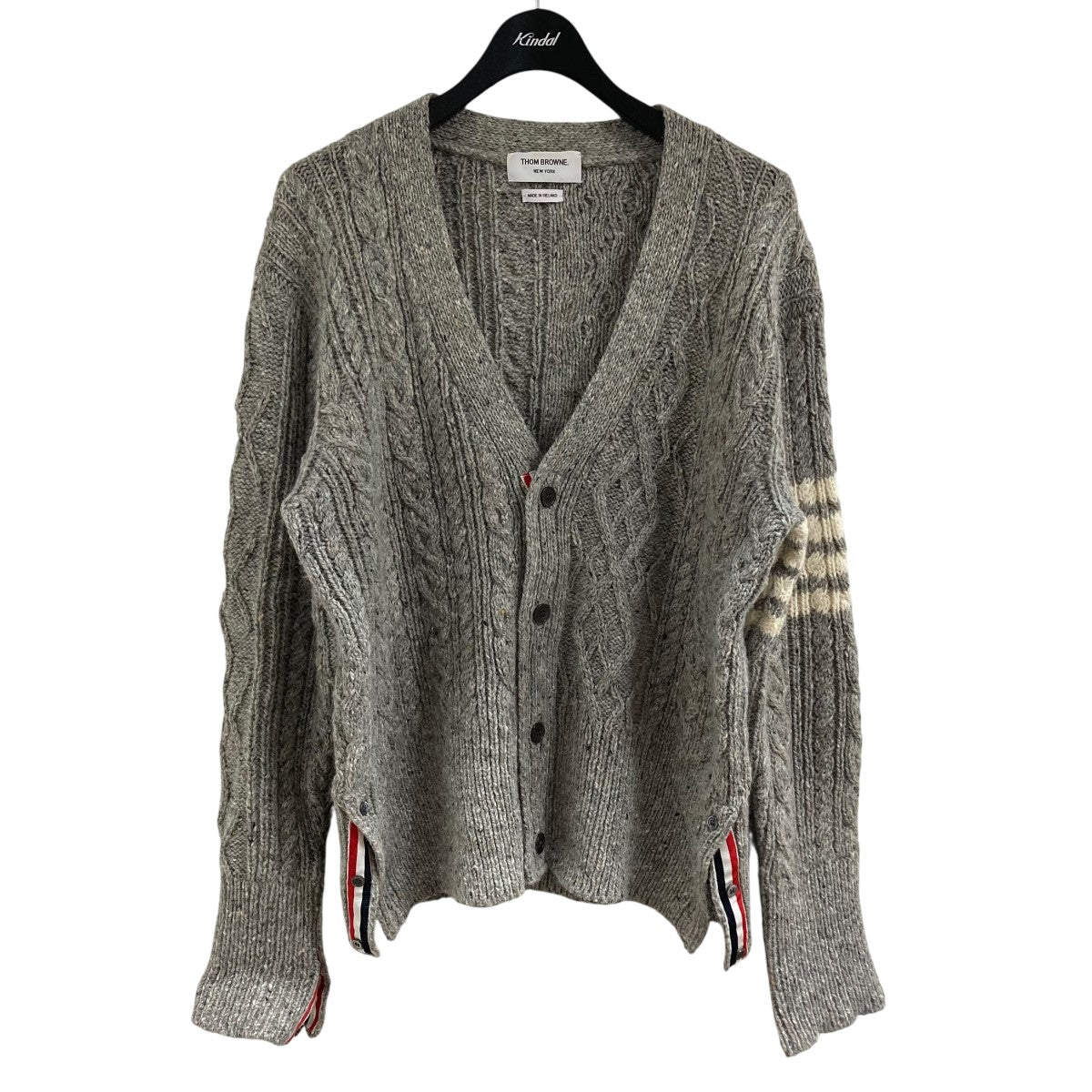 THOM BROWNE グレー カーディガン サイズ2 4bar ファッション THOM BROWNE グレー カーディガン サイズ2