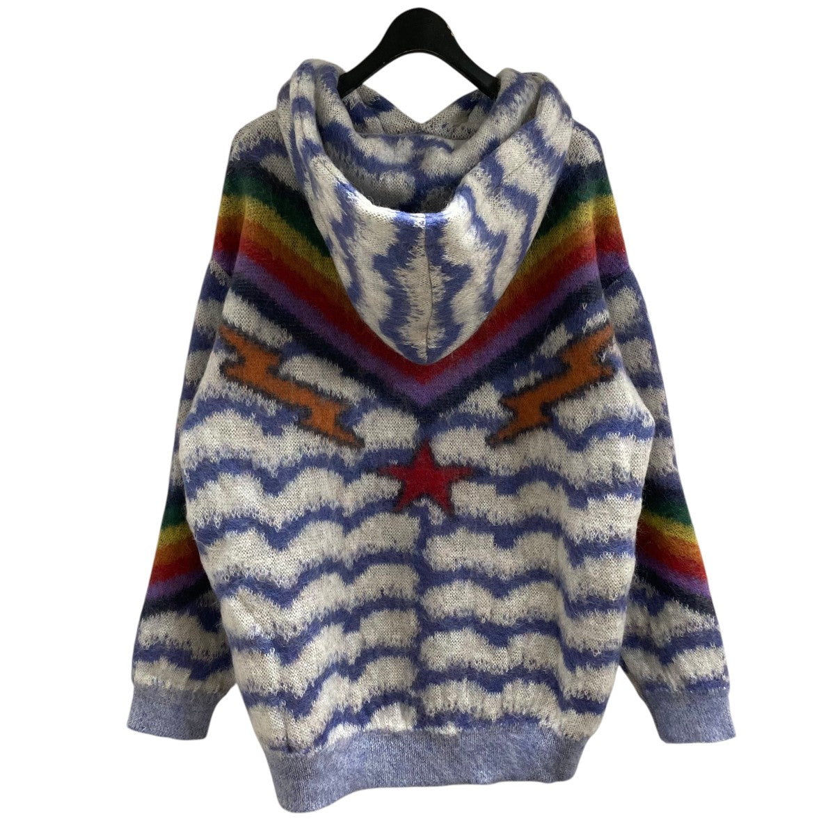 CELINE モヘアニットパーカー CELINE(セリーヌ) モヘアニットパーカー 2A50K719M ネイビー×マルチ