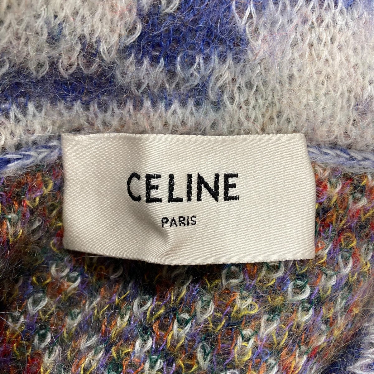 CELINE(セリーヌ) モヘアニットパーカー 2A50K719M ネイビー×マルチ