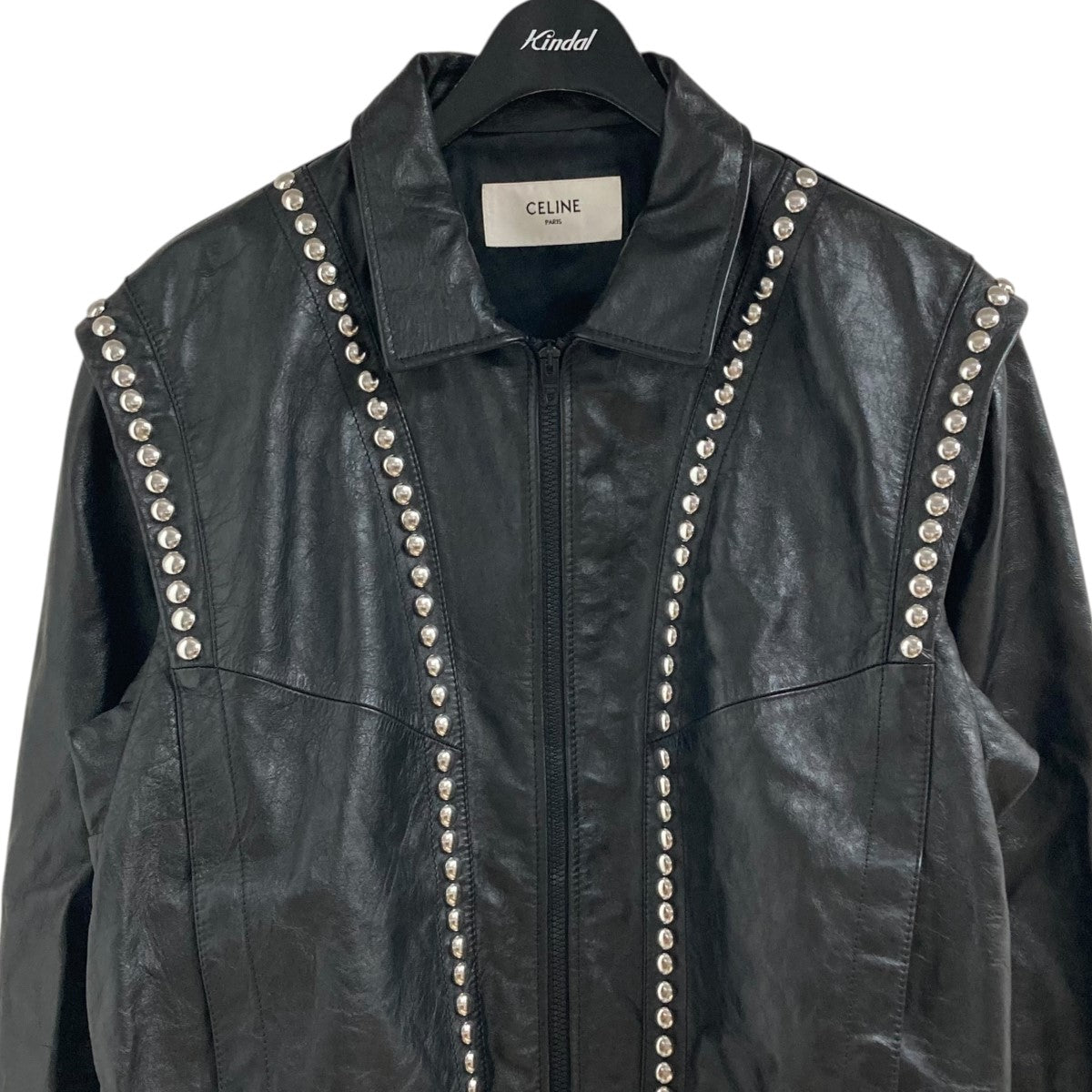 CELINE(セリーヌ) スタッズ装飾ジップアップレザージャケット2EC52599E