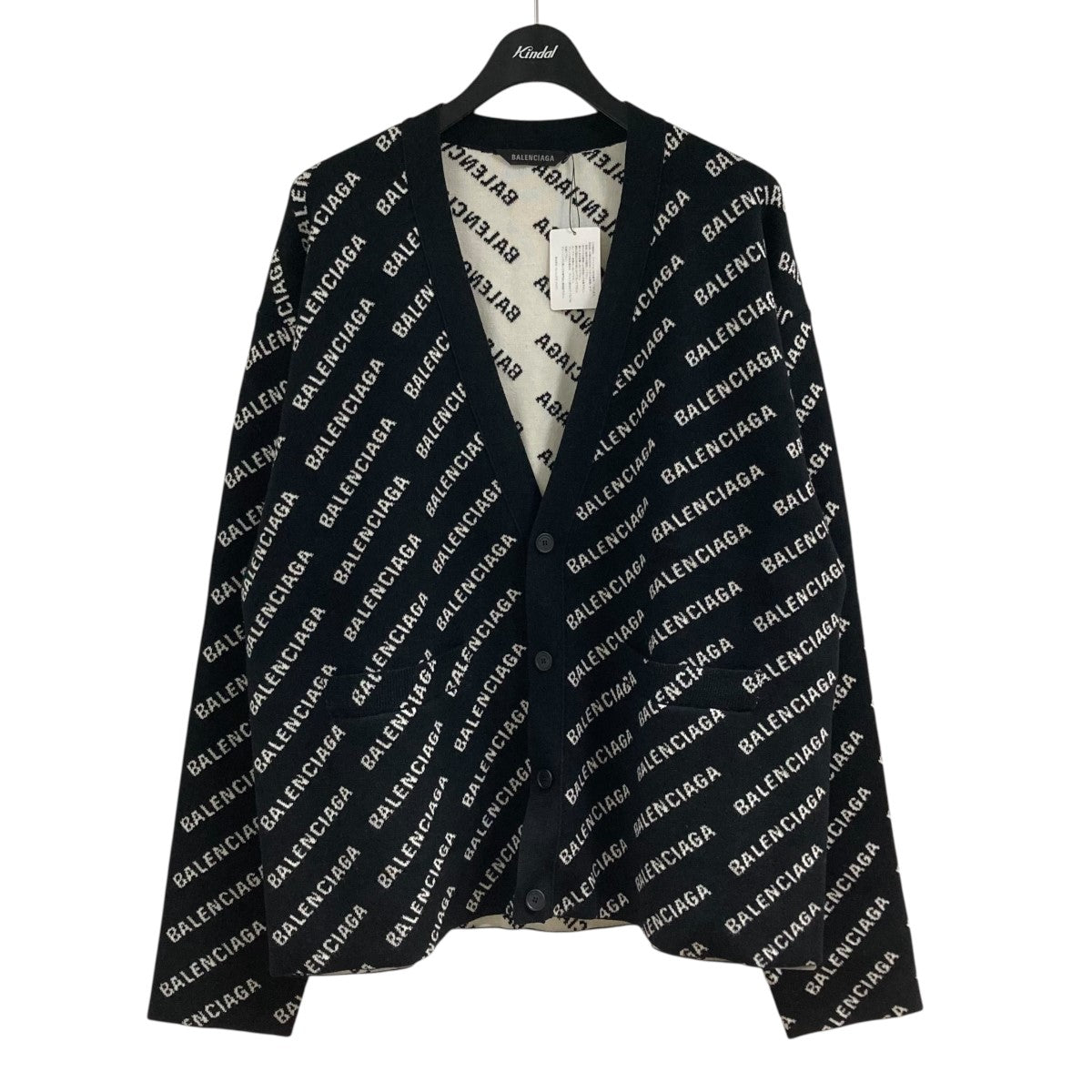 BALENCIAGA 総柄ロゴカーディガン736248 古着・中古-1枚目のアイテム画像
