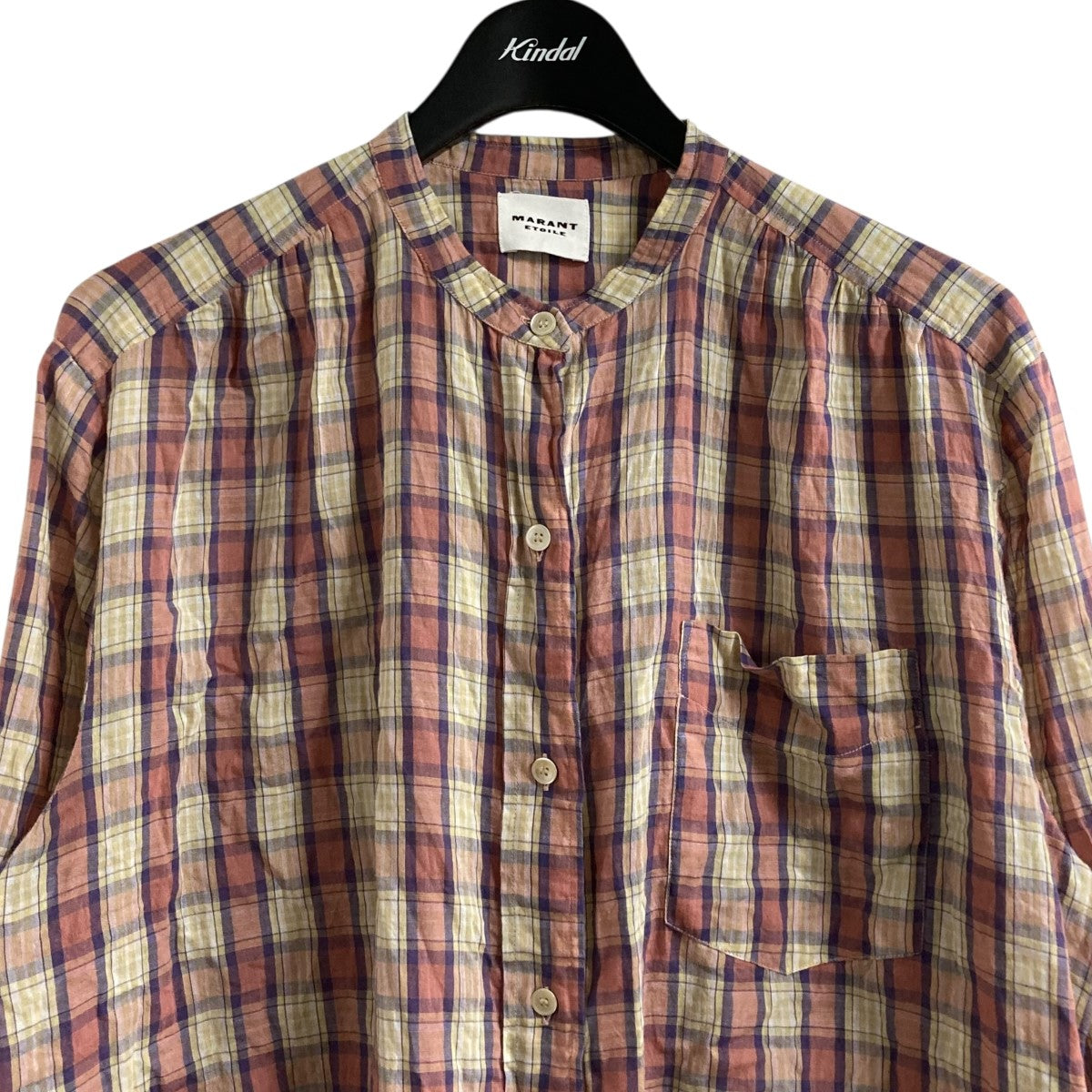 イザベルマランエトワール ISABEL MARANT ETOILE チェックシャツ HT0028FB オレンジ×マルチカラー サイズ：36 ISABEL MARANT ETOILE(イザベルマランエトワール) チェック