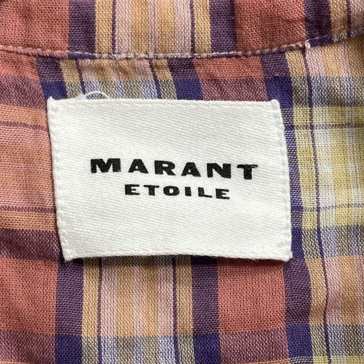 イザベルマランエトワール ISABEL MARANT ETOILE チェックシャツ HT0028FB オレンジ×マルチカラー サイズ：36 ISABEL MARANT ETOILE(イザベルマランエトワール) チェック