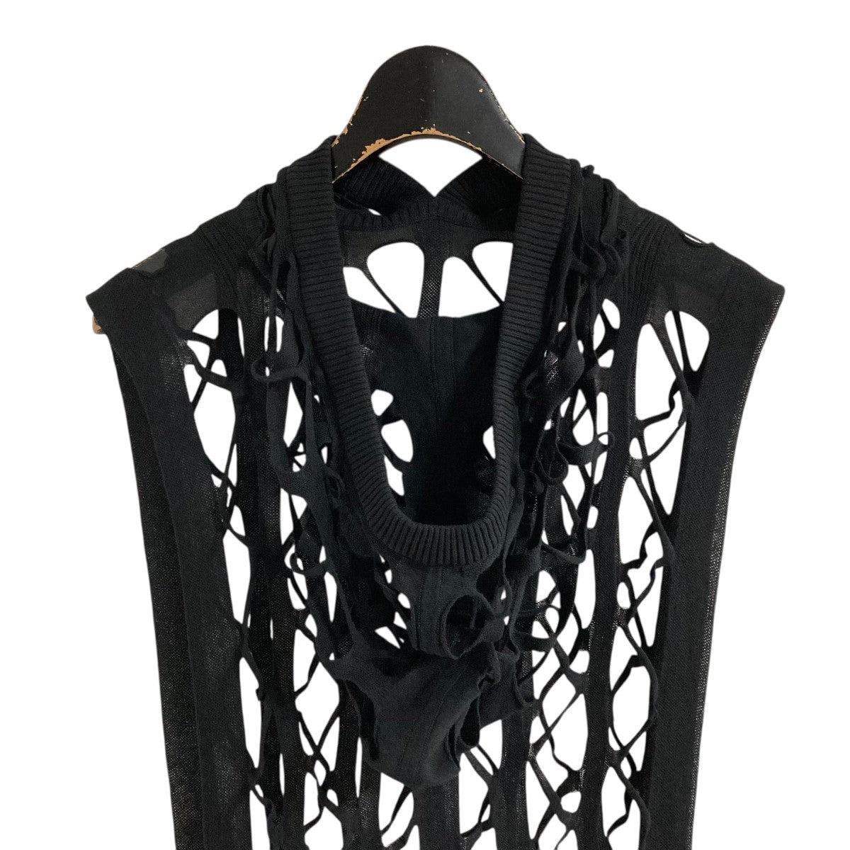 RICK OWENS フーデッドニットポンチョ 古着・中古-4枚目のアイテム画像