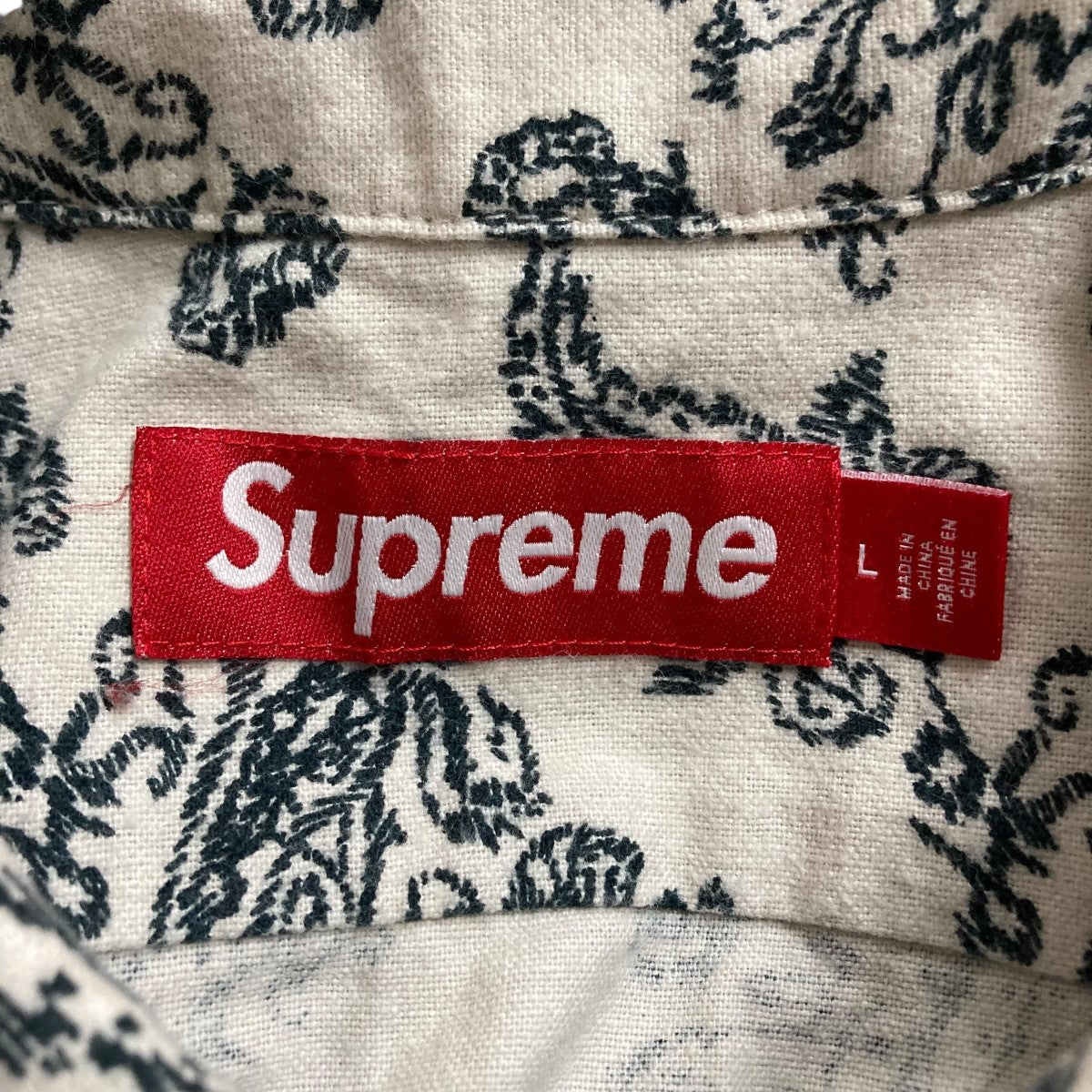 Supreme(シュプリーム) ペイズリー柄シャツ ベージュ×ブラック