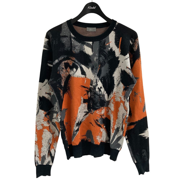 Dior Homme(ディオールオム) グラフィックニット ブラック×オレンジ