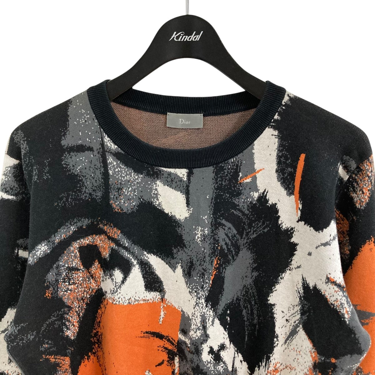 Dior Homme(ディオールオム) グラフィックニット ブラック×オレンジ