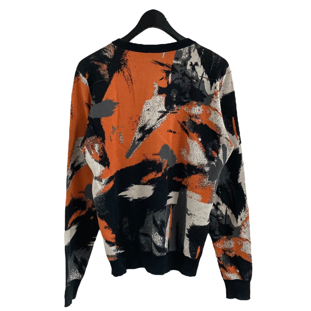 Dior ディオールオム　オブリーク　コットンセーター　M 美品 Dior Homme(ディオールオム) グラフィックニット ブラック×オレンジ