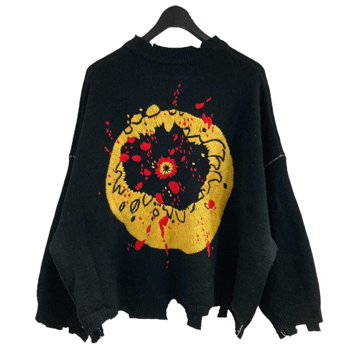 【新品・未使用】SAINTセントマイケル セーター SAINT MICHAEL (セントマイケル) 21AW ダメージ加工 SINロゴ