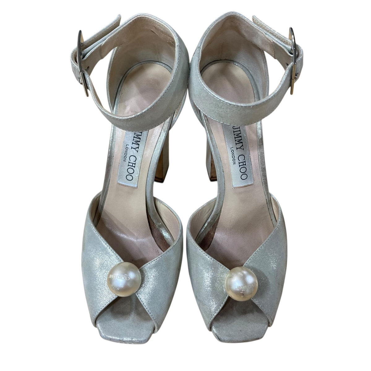 JIMMY CHOO パールデザイン ヒールサンダル 古着・中古-5枚目のアイテム画像