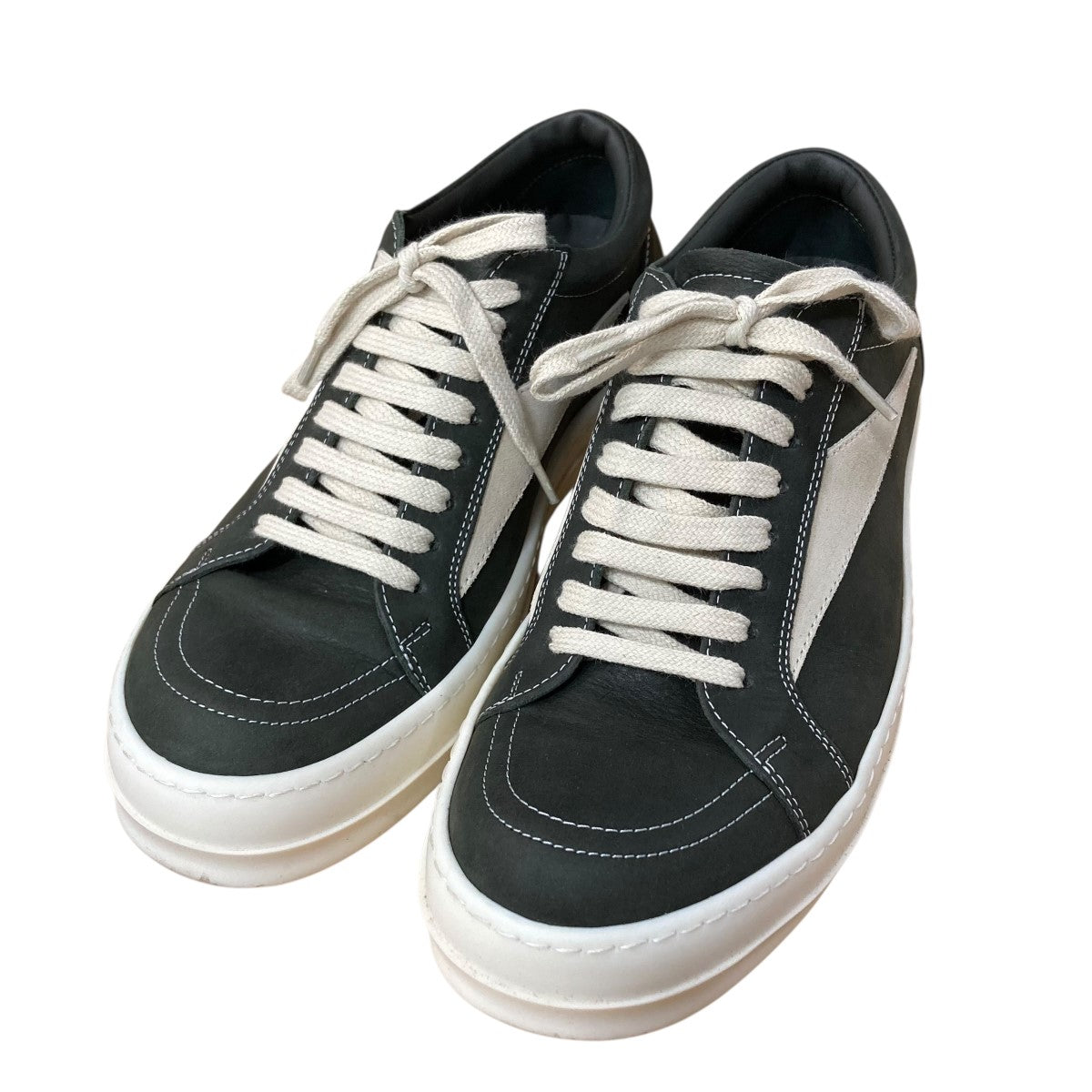レア!!【Rick Owens】グレー カーフスキンローカットスニーカー RICK OWENS(リックオウエンス) ローカットスニーカー RU02D6897