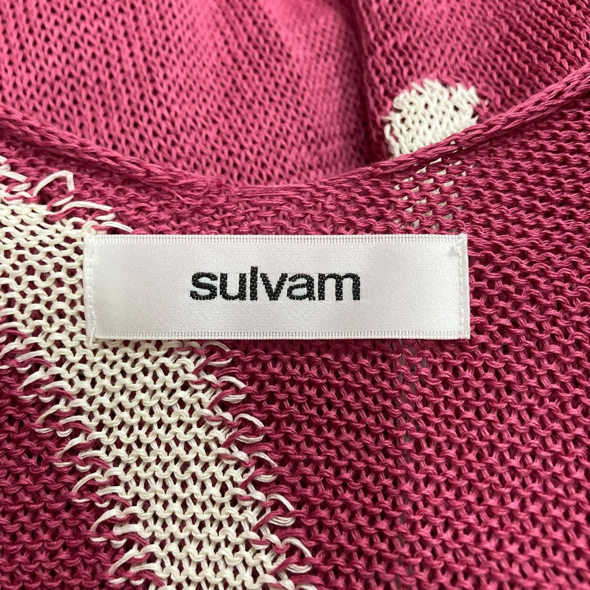 sulvam(サルバム) ニットセーター MT-K05-840 ピンク×ホワイト