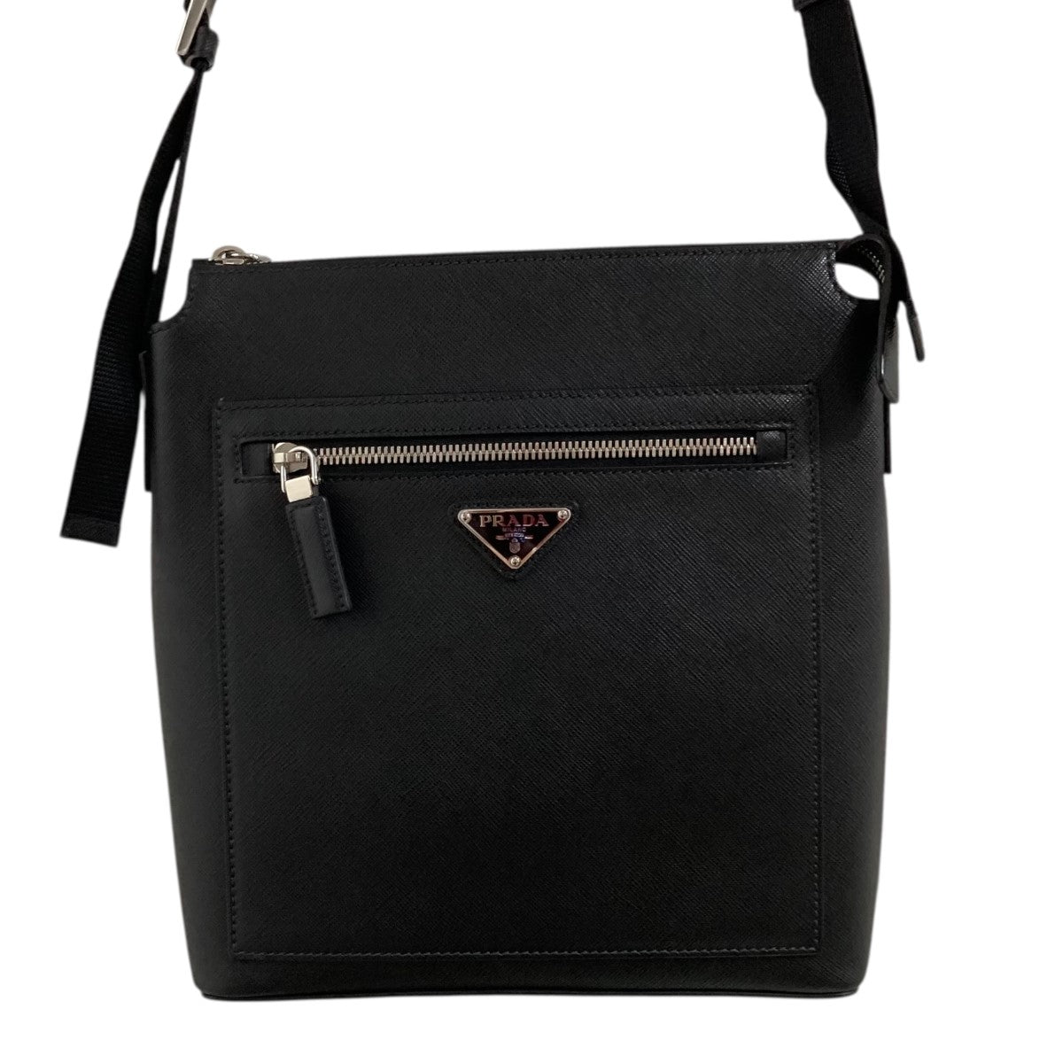 セール◆PRADA◆サフィアーノ トライアングル ショルダーバッグ PRADA(プラダ) トライアングルプレート サフィアーノ ショルダー