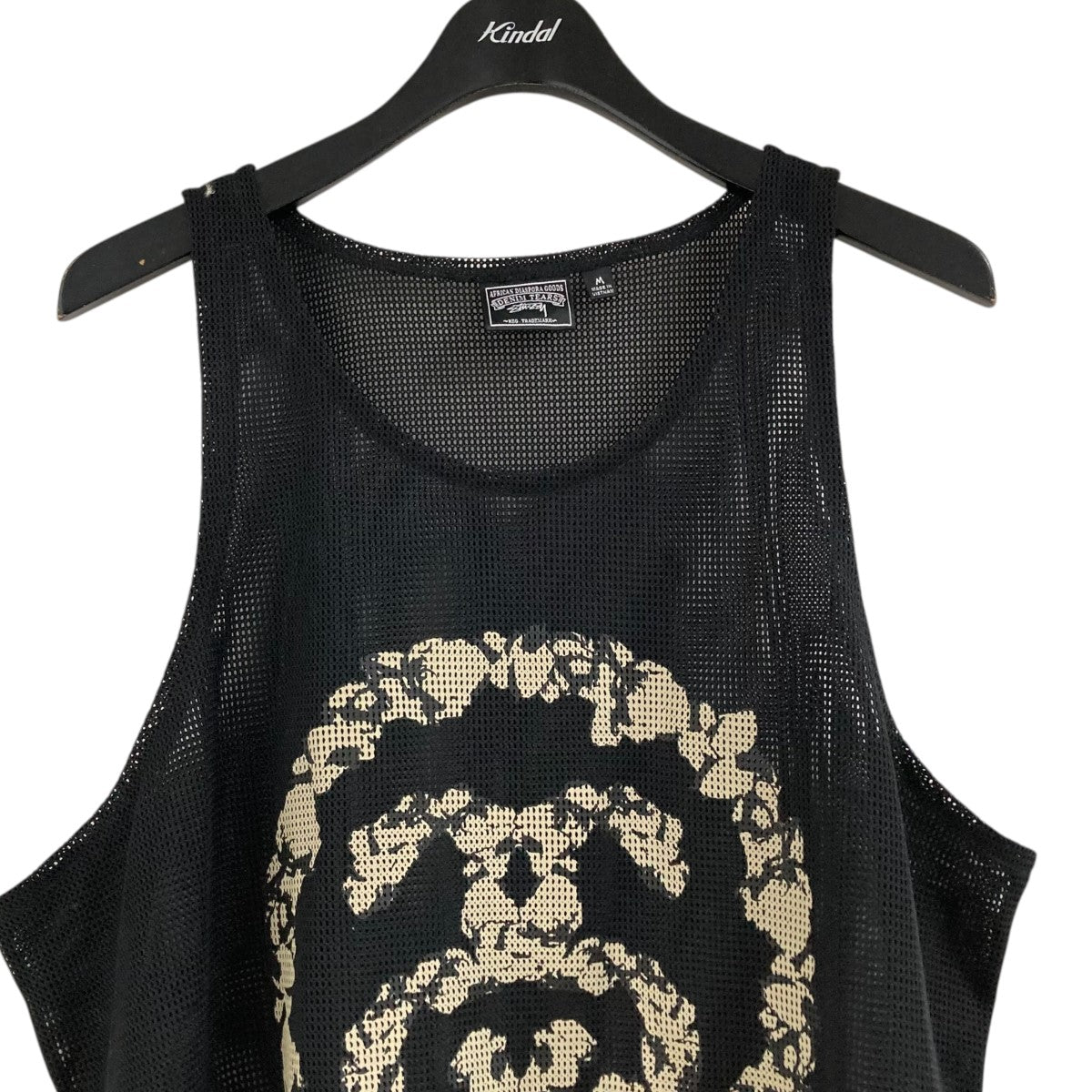 stussy×Denim Tears メッシュタンクトップ ブラック サイズ M