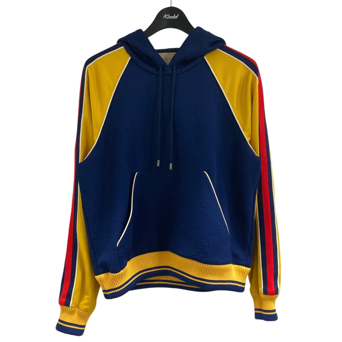 GUCCI(グッチ) GG柄パーカー 676100 XJDVW ネイビー×イエロー