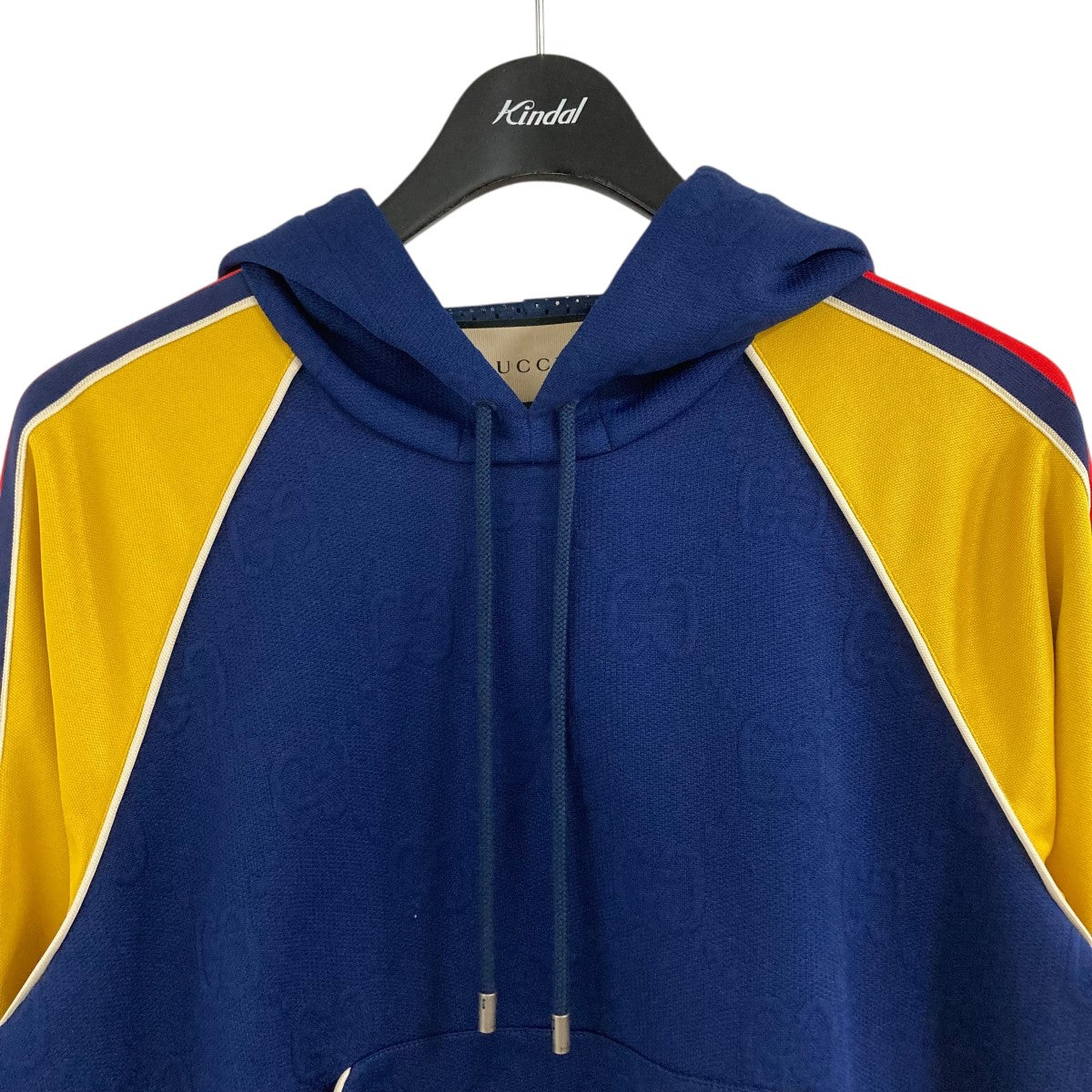 GUCCI(グッチ) GG柄パーカー 676100 XJDVW ネイビー×イエロー