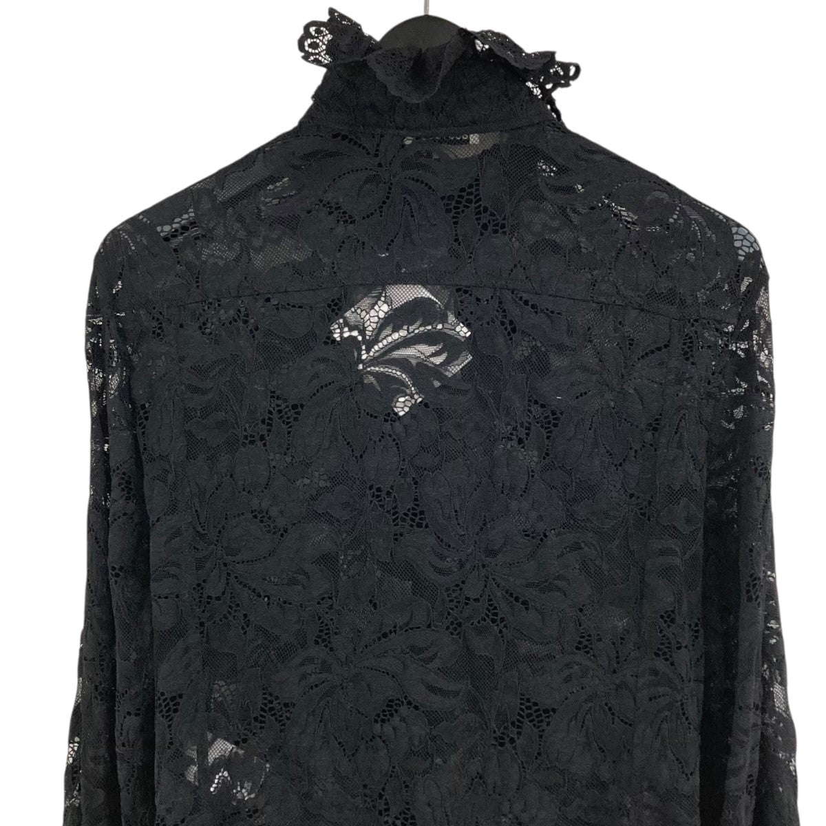 パコラバンヌ PACO RABANNE レースブラウス 20HCCE050PA0170 RACE SHIRT ブラック サイズ：38 PACO RABANNE(パコラバンヌ) レースブラウス20HCCE050PA0170