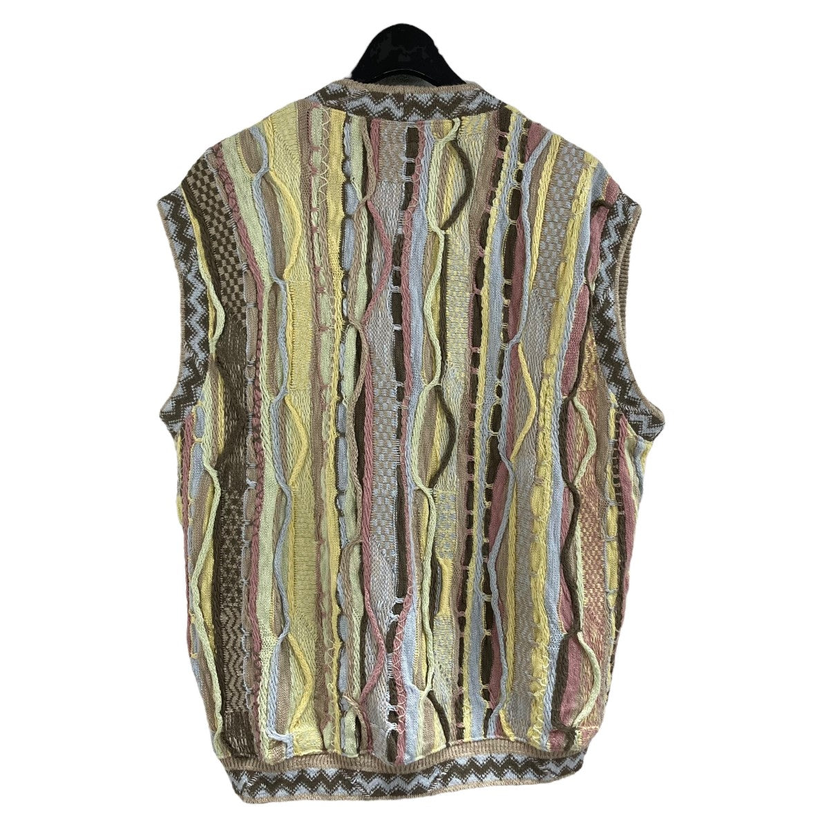 KAPITAL(キャピタル) ニットベスト K2504KN813 イエロー×カーキ サイズ