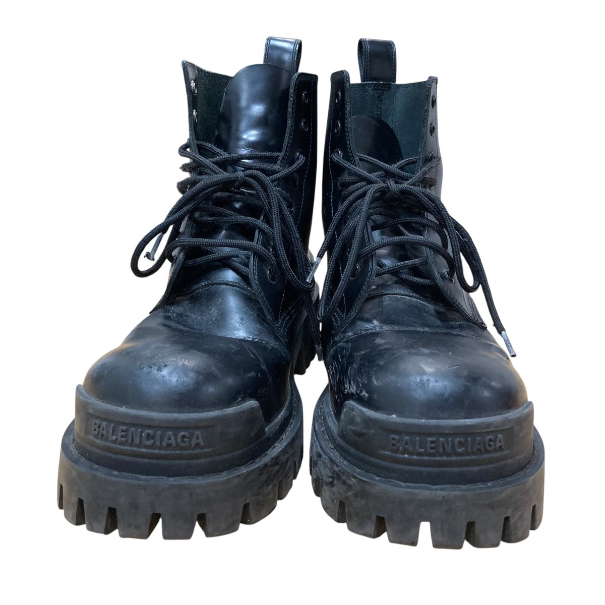 BALENCIAGA(バレンシアガ) レースアップブーツ STRIKE ブラック