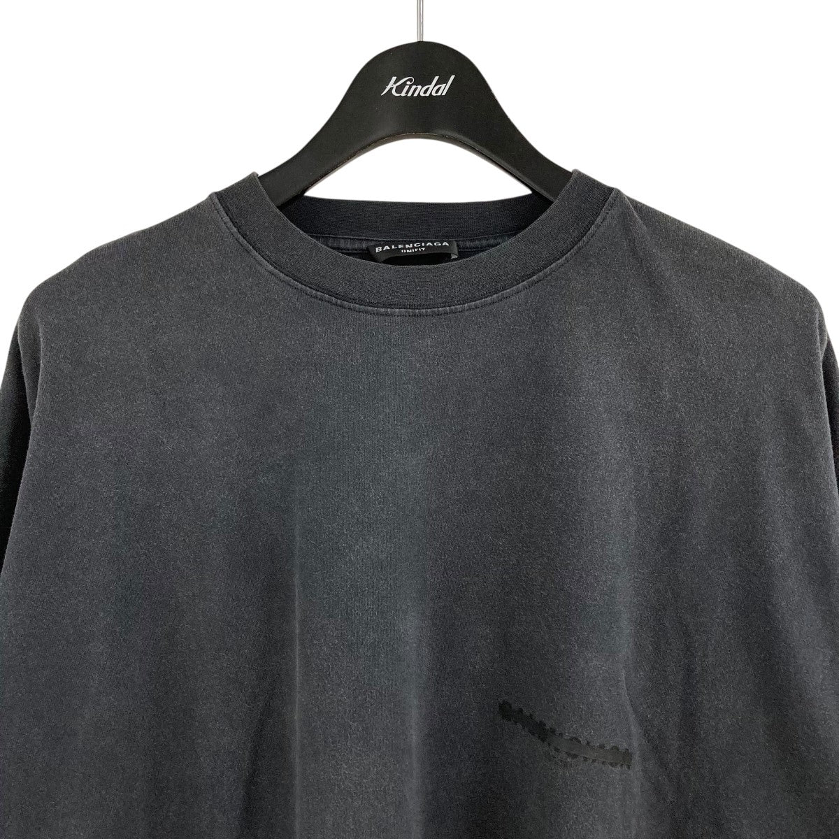 【BALENCIAGA】プリントコットン混紡Tシャツ BALENCIAGA(バレンシアガ) プリントTシャツ 694576 グレー