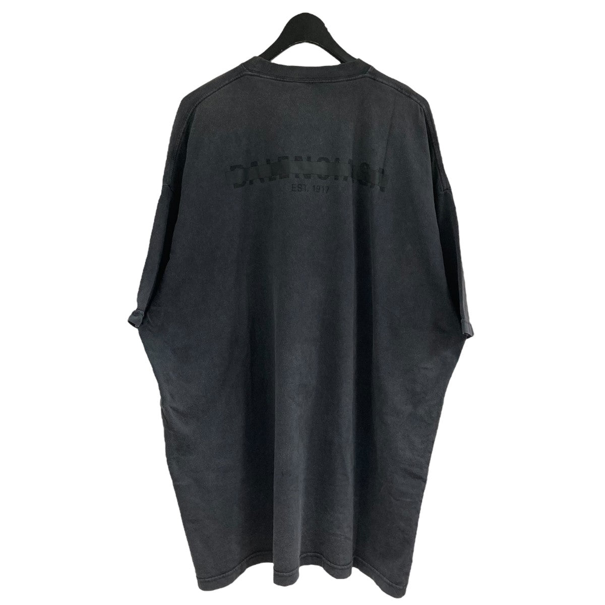 セール☆［BALENCIAGA］プリント コットン Tシャツ タイト BALENCIAGA(バレンシアガ) プリントTシャツ 694576 グレー