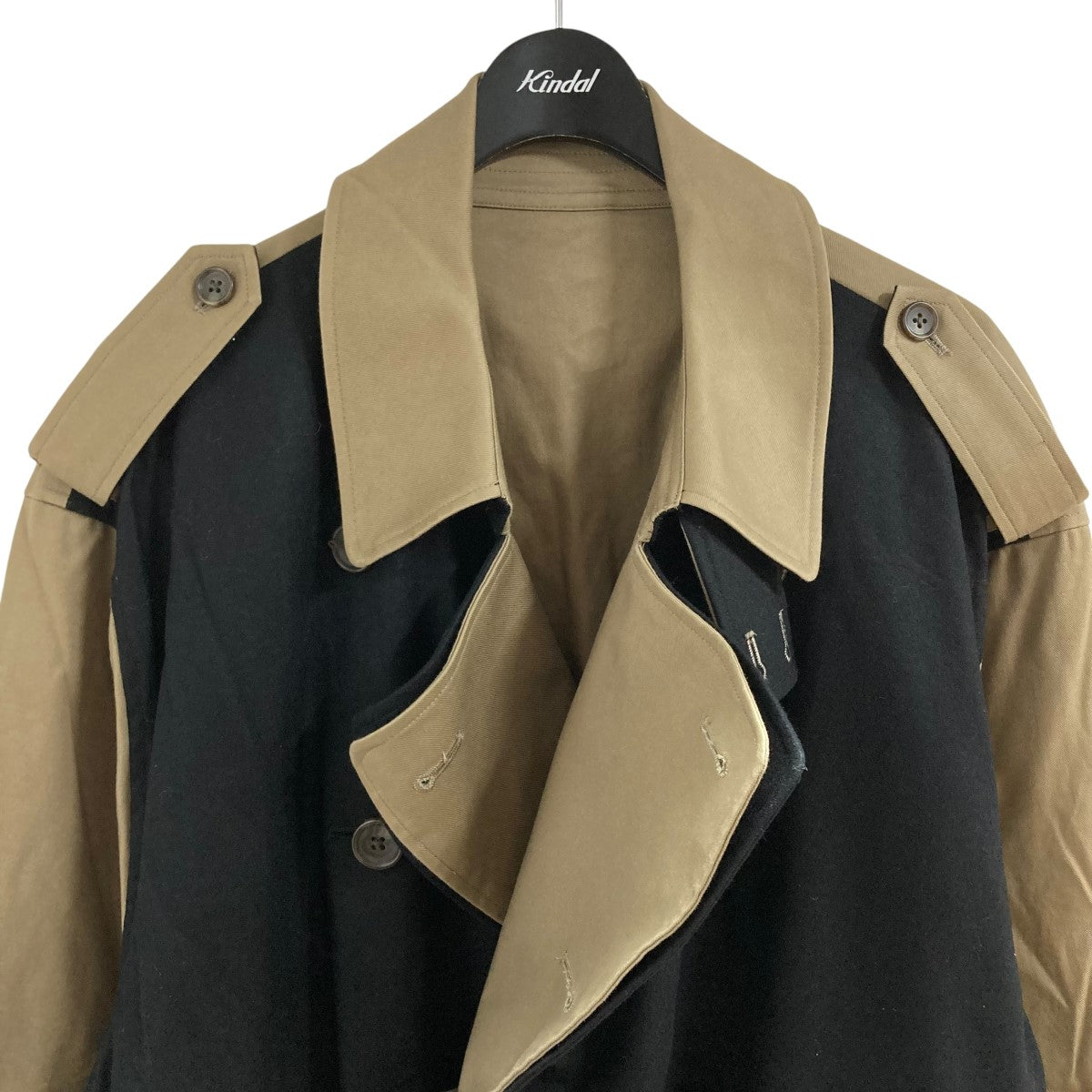 stein ST.405トレンチコート ベージュ/ブラック