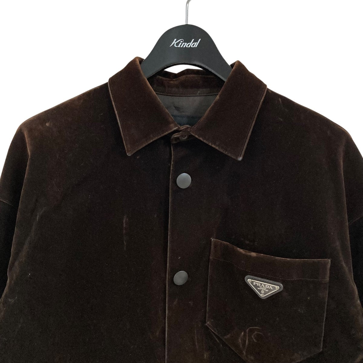 PRADA(プラダ) 90sレザージップアップジャケット ダークブラウン