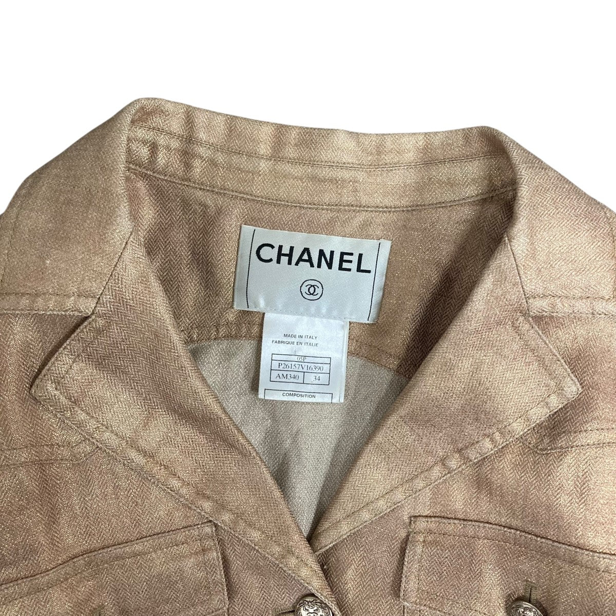 CHANEL(シャネル) ヘリンボーンコーティングジャケット