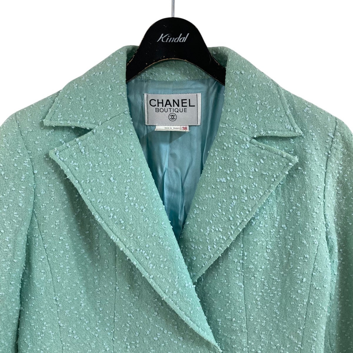 CHANEL グリーンツイード ロングコート 38 CHANEL グリーンツイード ロングコート 38 - メルカリ