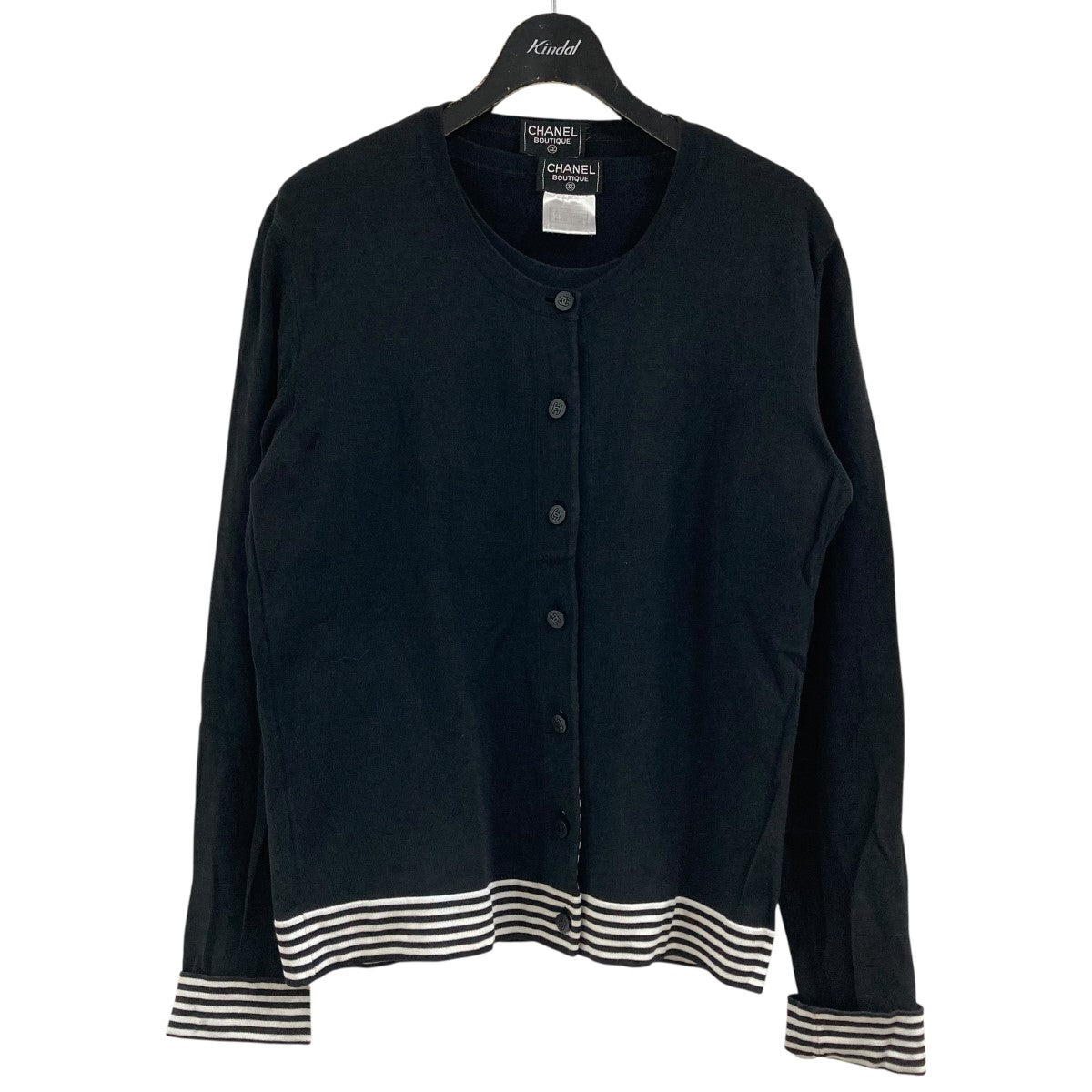 CHANEL ボーダー　カーディガン CHANEL - Vintage シャネル CHANEL カーディガン カシミヤ100
