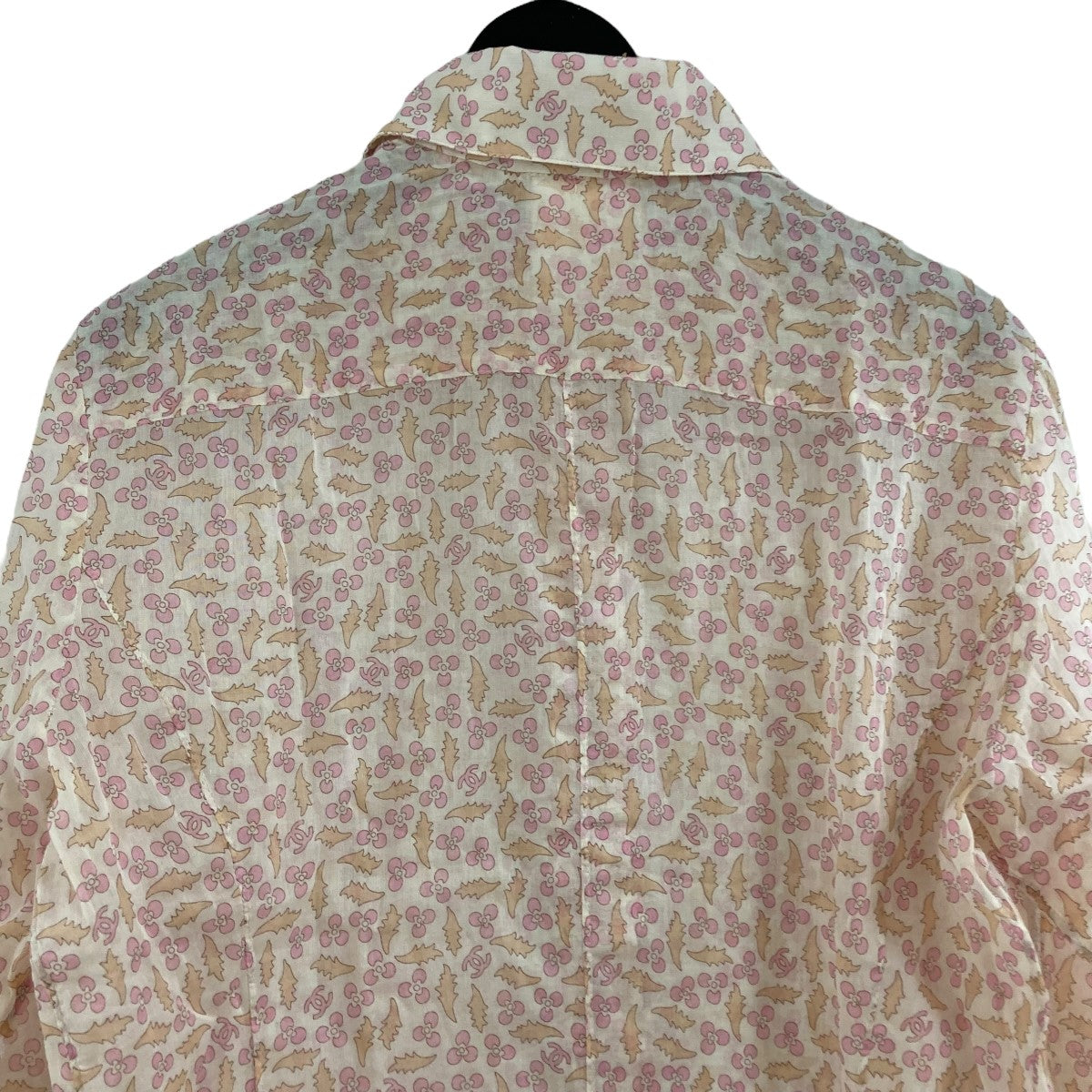 【値下げ】CHANEL グラフィックシャツ サーモンピンク×ベージュ×ピンク サイズ：40 (新宿店) CHANEL(シャネル) グラフィックシャツ サーモンピンク×ベージュ