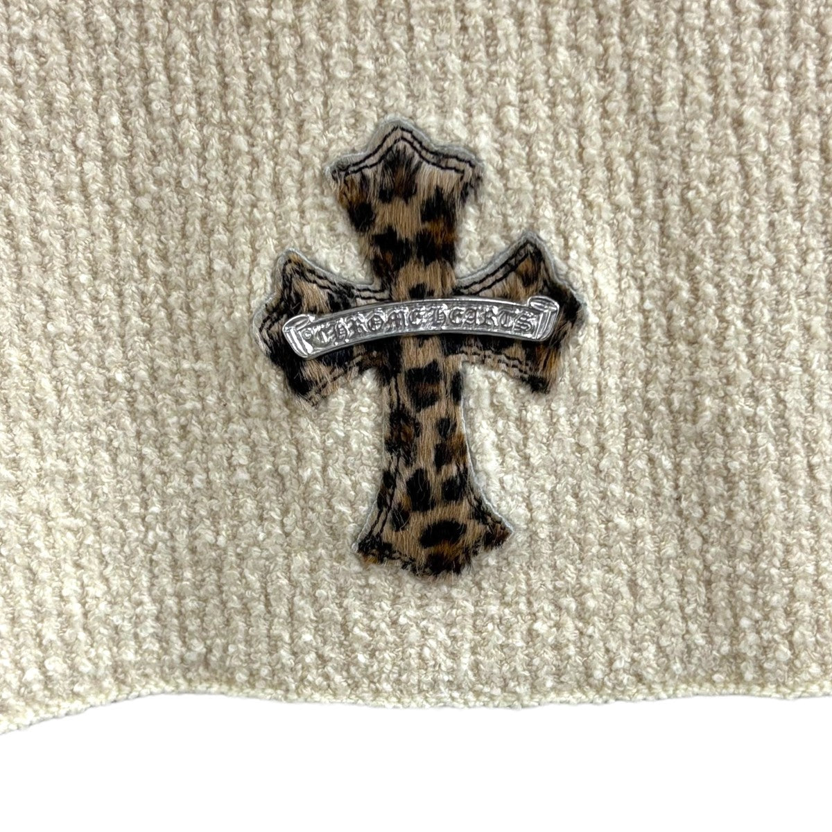 chrome hearts ニット　アイボリー CHROME HEARTS(クロムハーツ) レオパード クロスパッチ付き