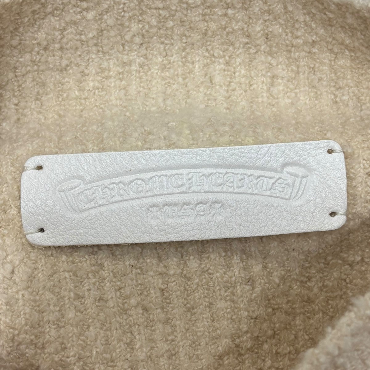 chrome hearts ニット　アイボリー 良品□CHROME HEARTS/クロムハーツ カシミヤ100％ スリーブロゴ