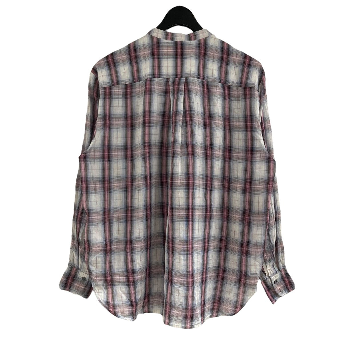 バンドカラーチェックシャツ