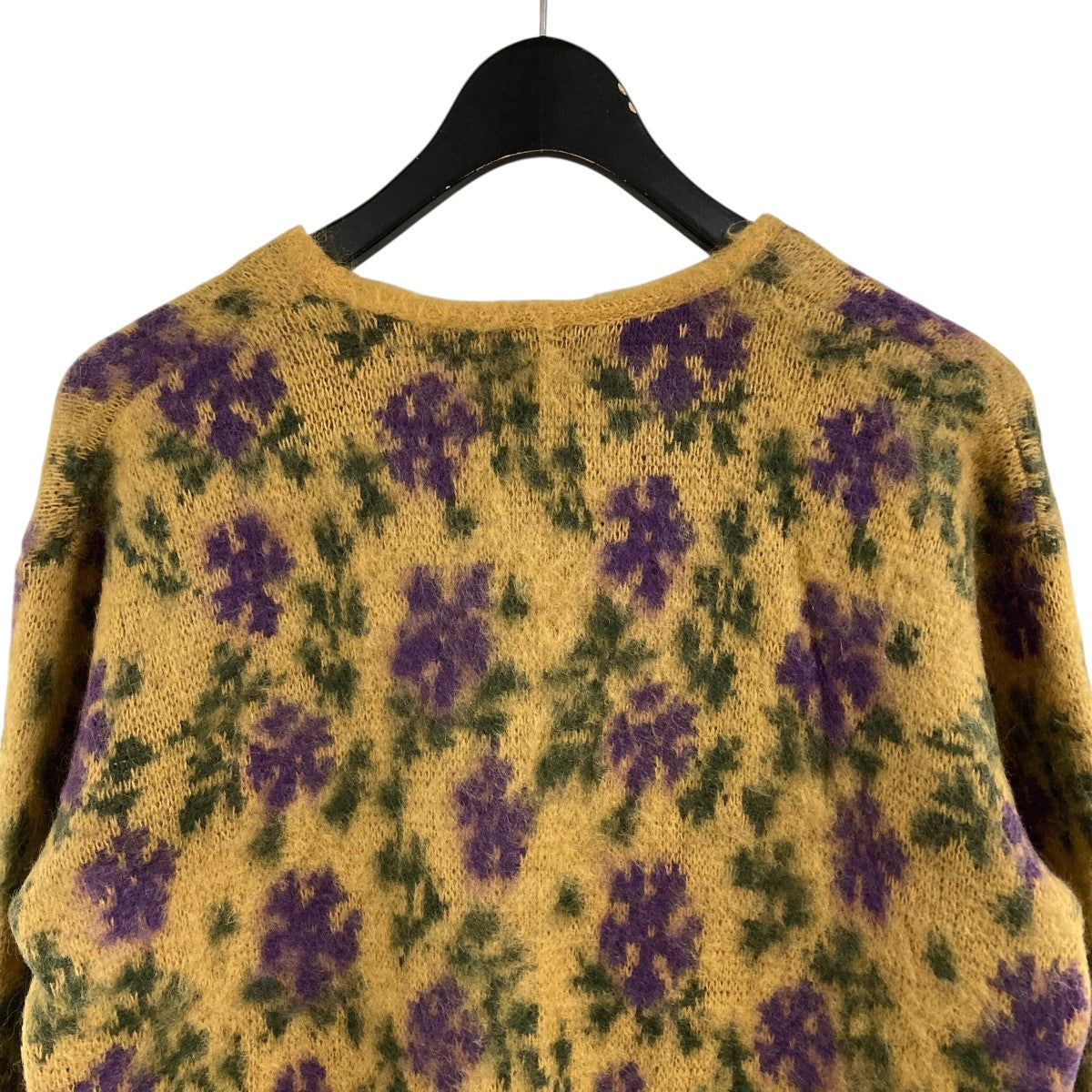 Needles(ニードルズ) モヘア総柄カーディガン NS282 イエロー×パープル
