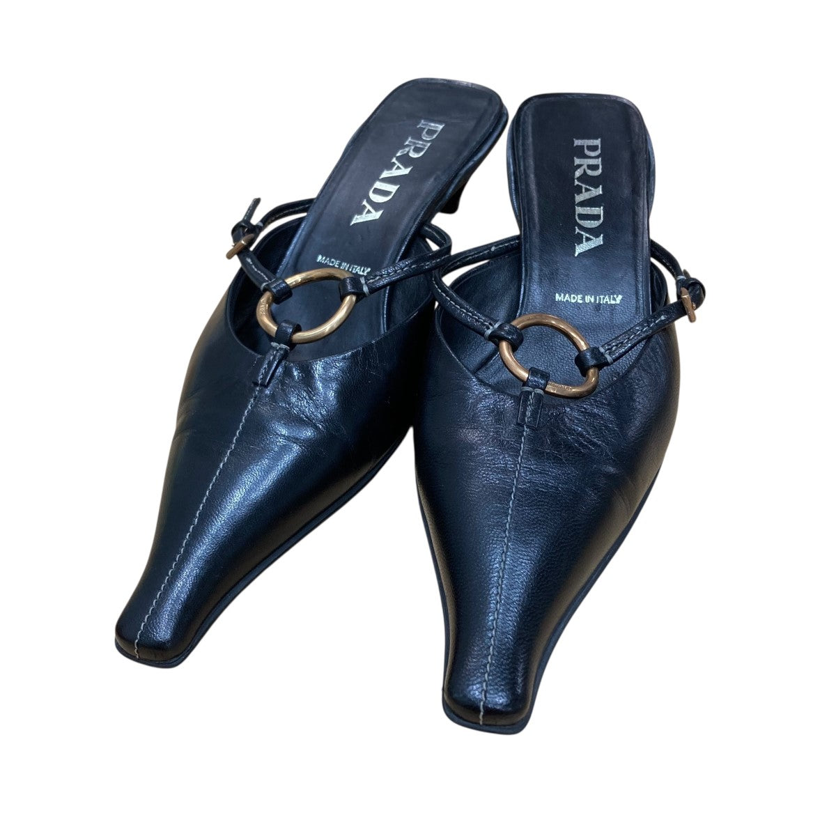 Prada レザーパンプス | ブラック | FARFETCH JP