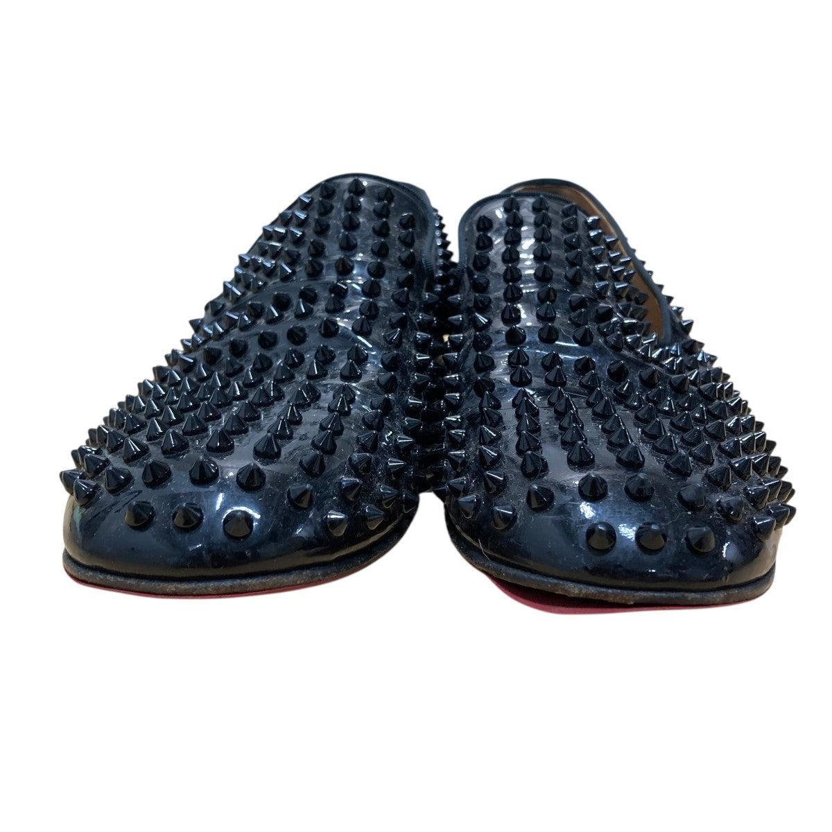 美品Christian Louboutin スタッズハラコオペラシューズ 美品Christian Louboutin スタッズハラコオペラシューズ