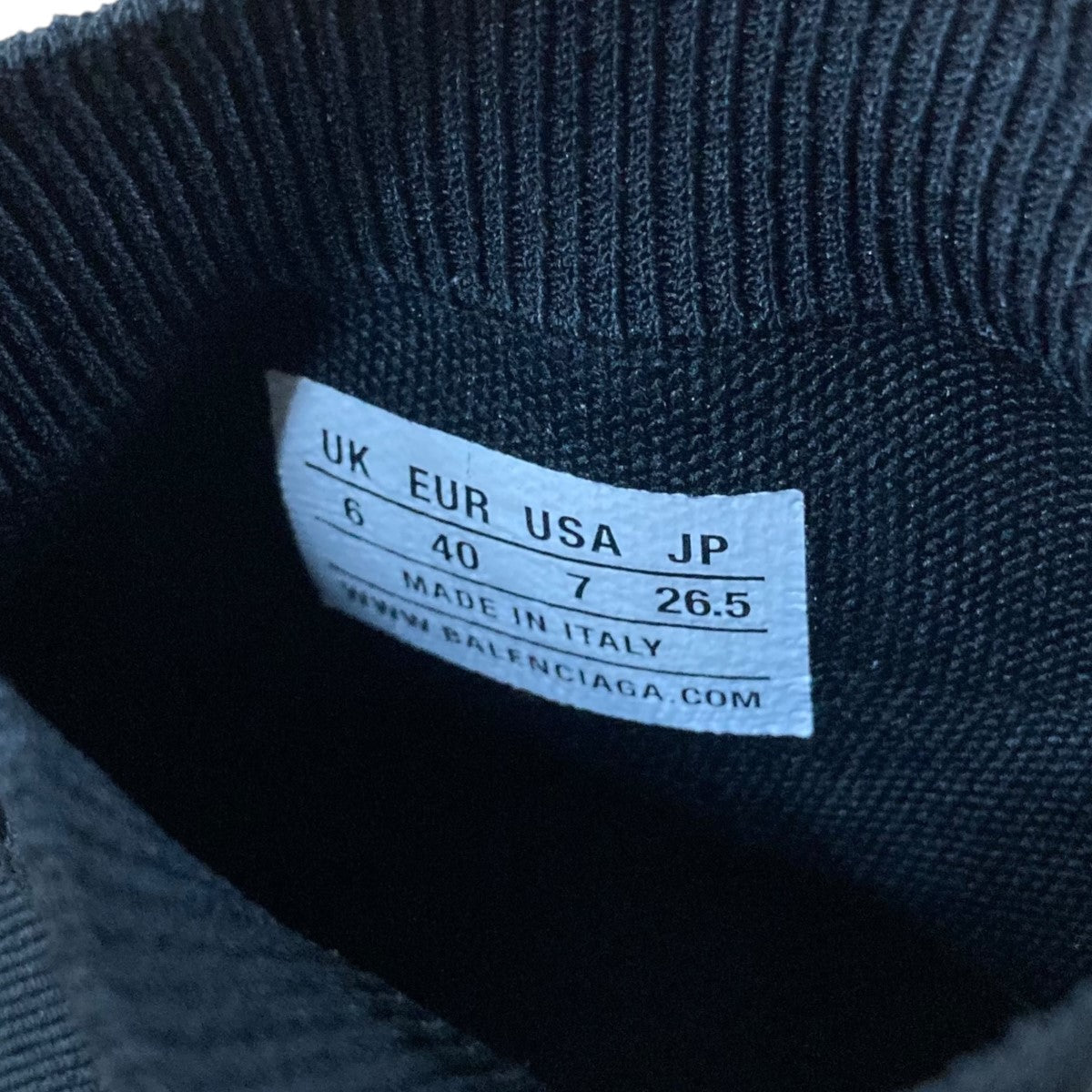 縺*様 バレンシアガ ブラック／ホワイト ソックススニーカー 26.5 BALENCIAGA(バレンシアガ) ソックススニーカー ブラック サイズ