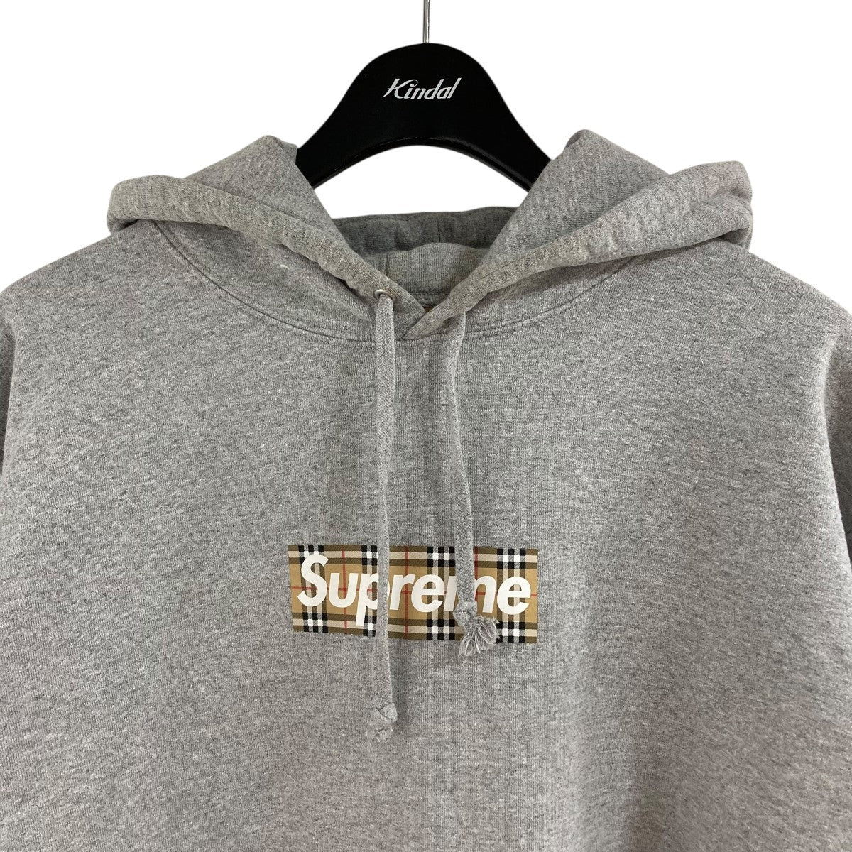 Supreme × Burberry ボックスロゴパーカー　グレー　ミディアム Supreme×BURBERRY ボックスロゴパーカー グレー サイズ L
