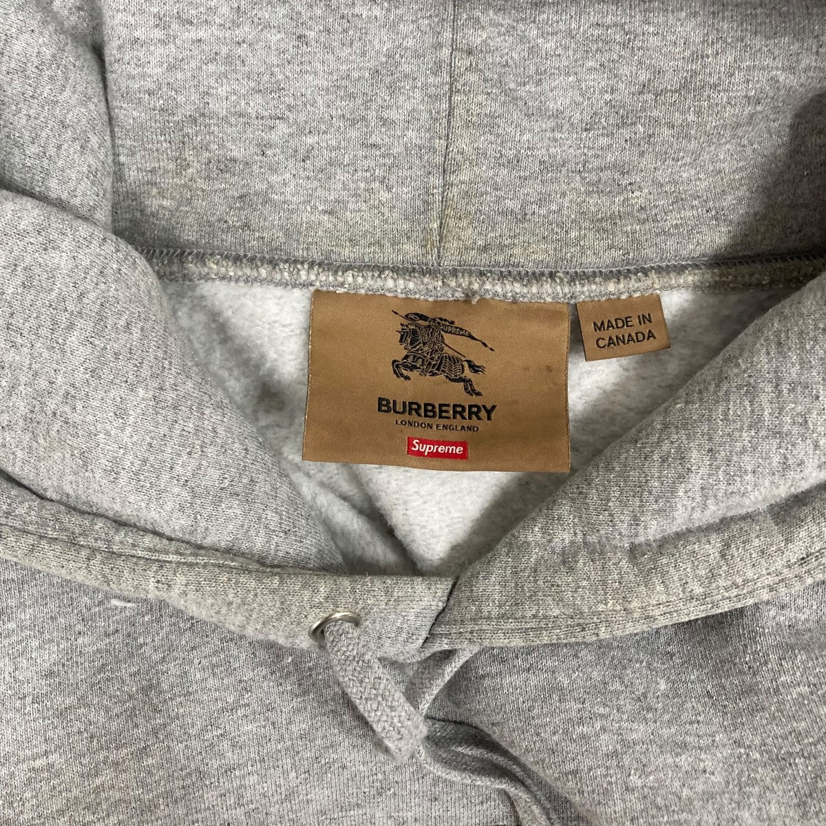 Supreme×BURBERRY ボックスロゴパーカー グレー サイズ L