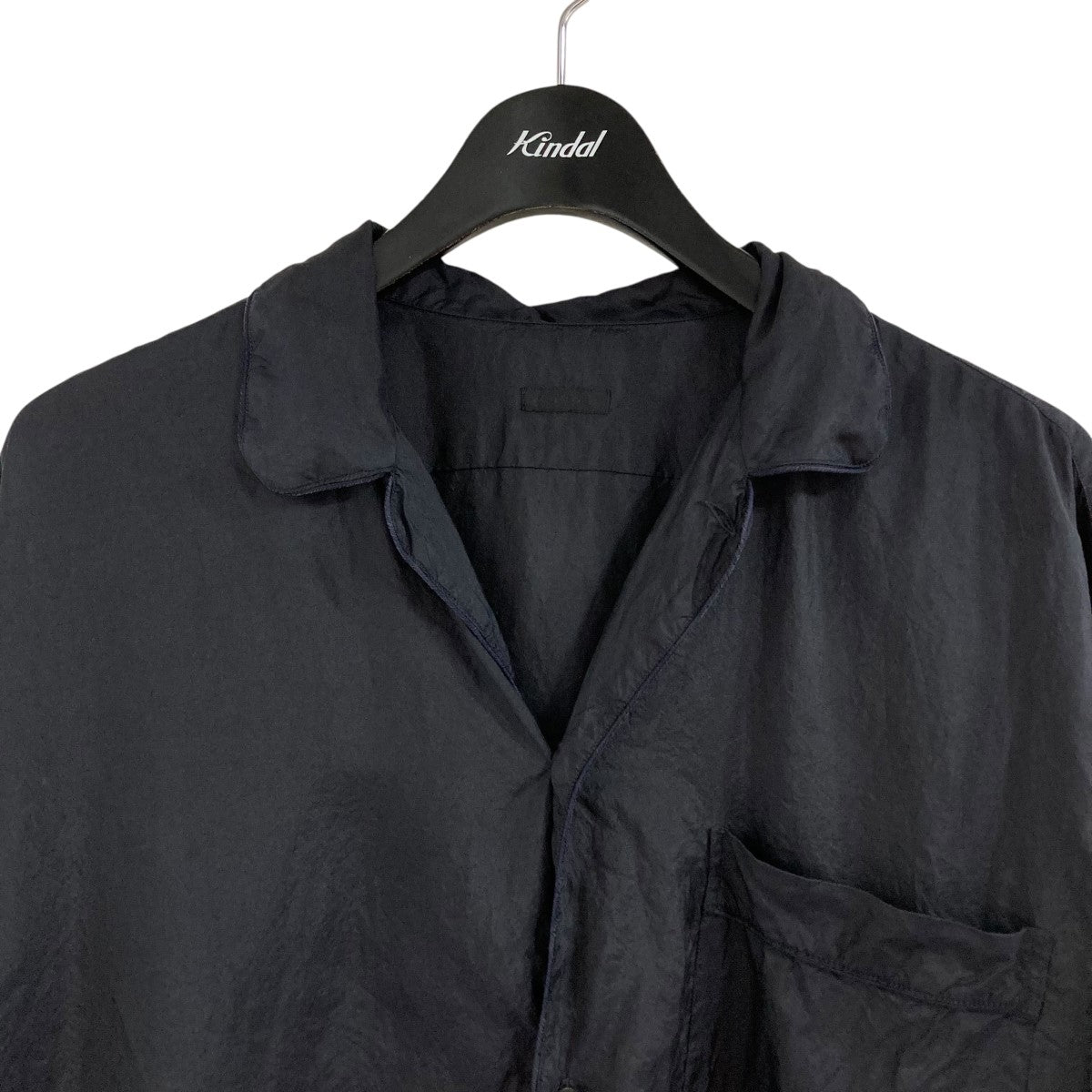 COMOLI(コモリ) シルクパイピングシャツ V01-02015 ネイビー