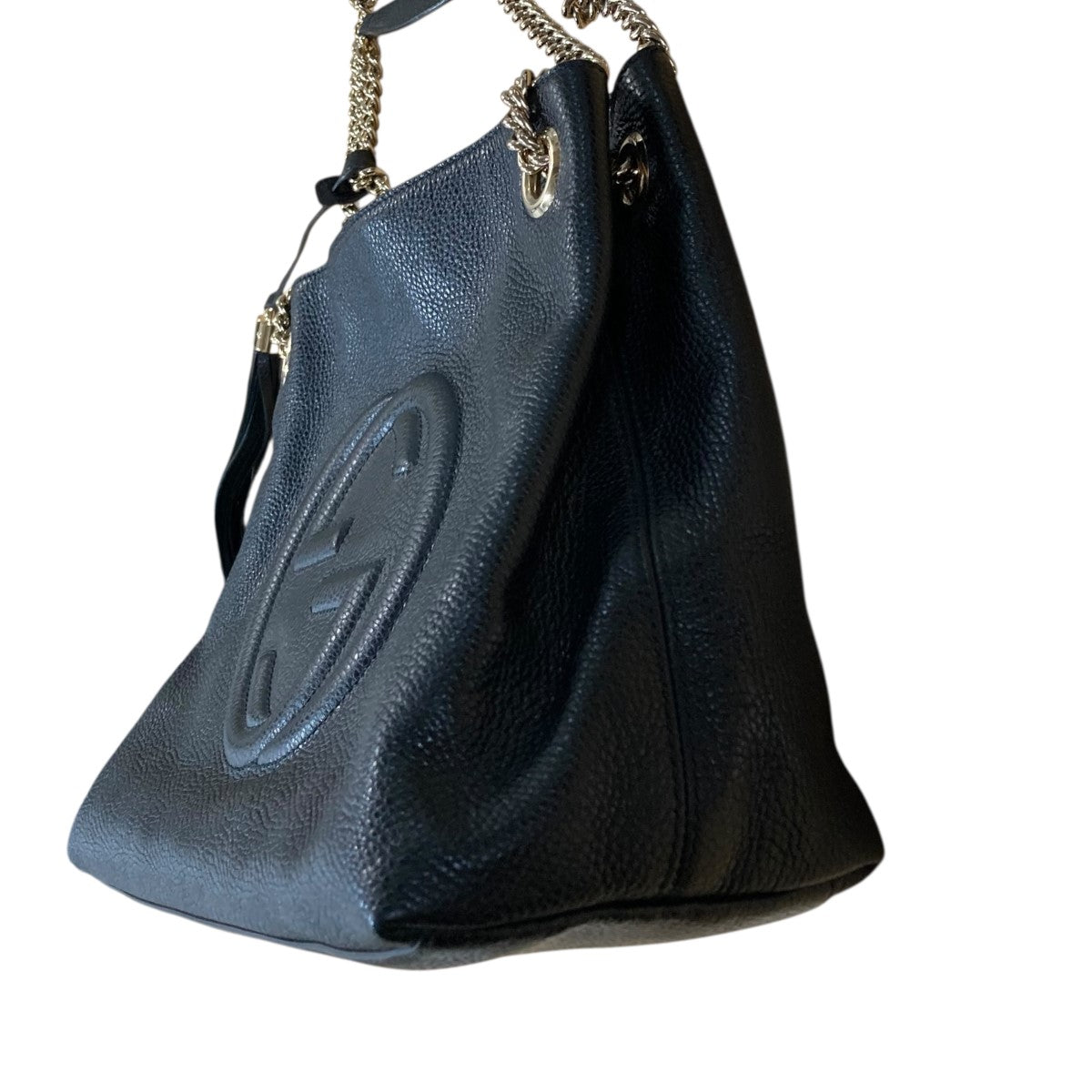 GUCCI ショルダーバッグ　 パテントレザー　 がま口　チェーン　ブラック GUCCI グッチ ショルダーバッグ ブラック パテントレザー がま口