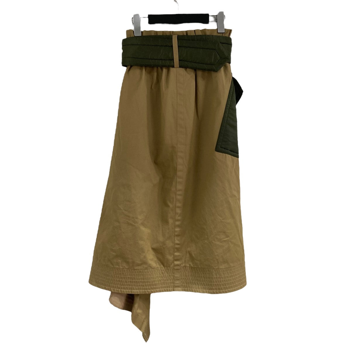 sacai(サカイ) ベルト付ナイロン切替スカート 19-04705 ベージュ