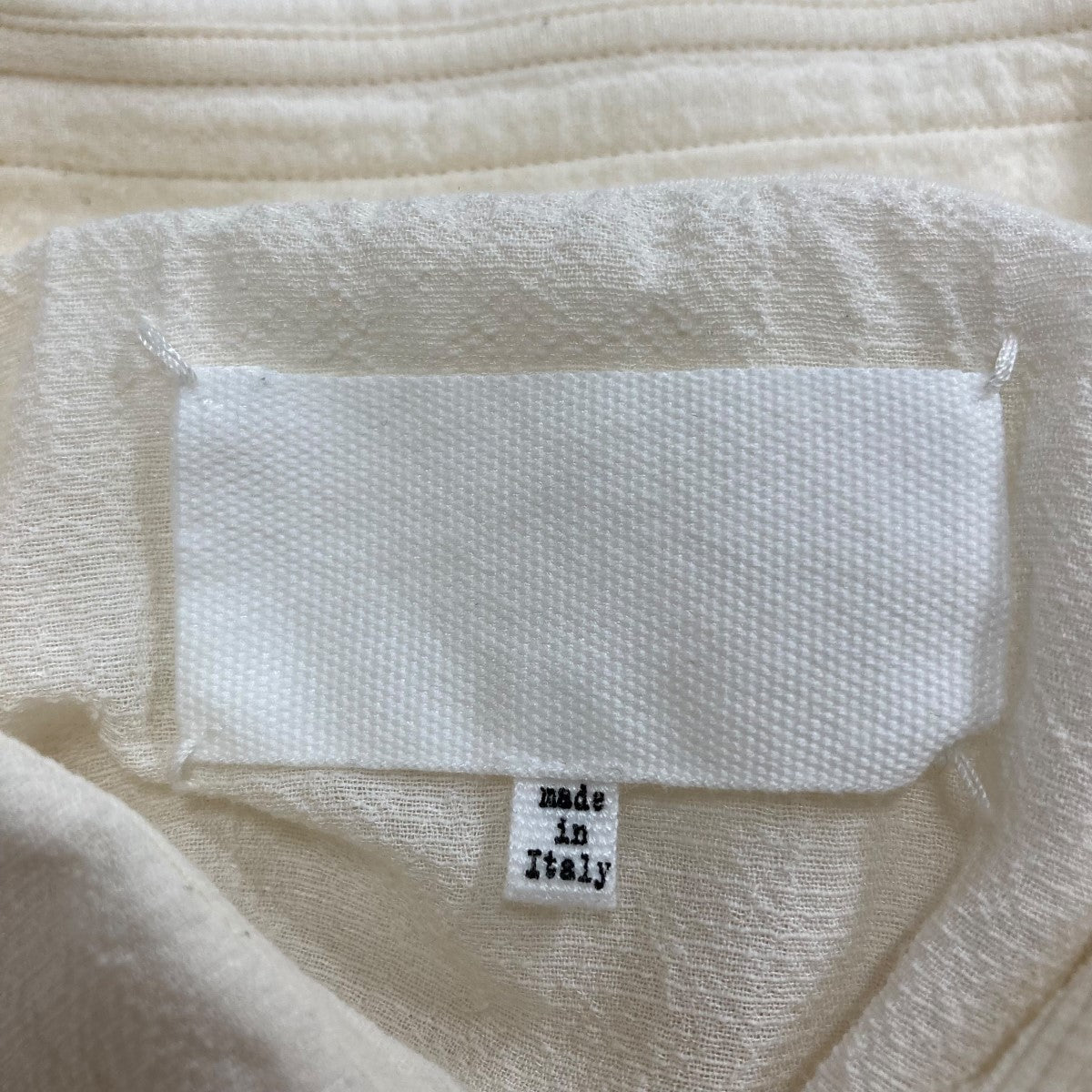 メゾンマルジェラ Maison Margiela ワンポイント刺繍リネンロングシャツブラウス アイボリー サイズ：40 Maison Margiela（旧Maison Martin Margiela） - Maison