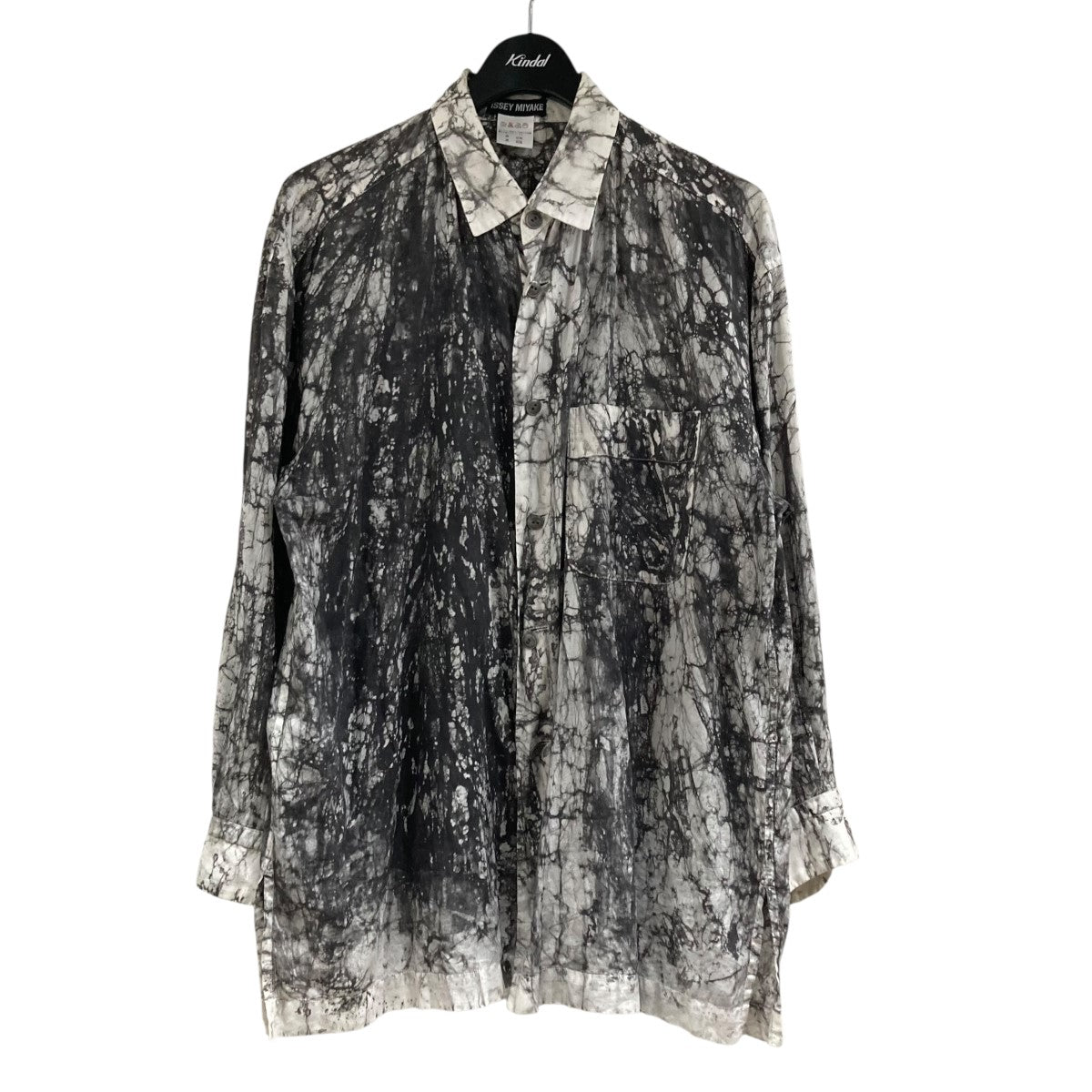 M希少!ISSEY MIYAKE プリーツ 総柄 変形 ブラウスシャツジャケット ISSEY MIYAKE(イッセイミヤケ) 94SS総柄シャツME41-FJ022 ME41